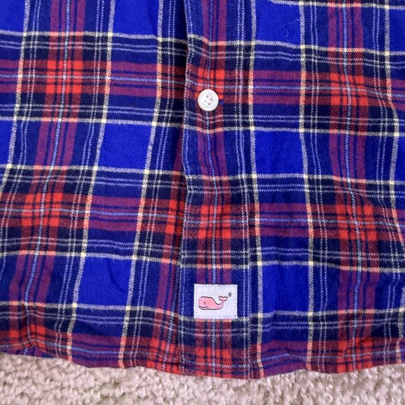 Vineyard Vines Murray Shirt Men's XL Flannel Red Blue Plaid Button Down E455 - Picture 4 of 11